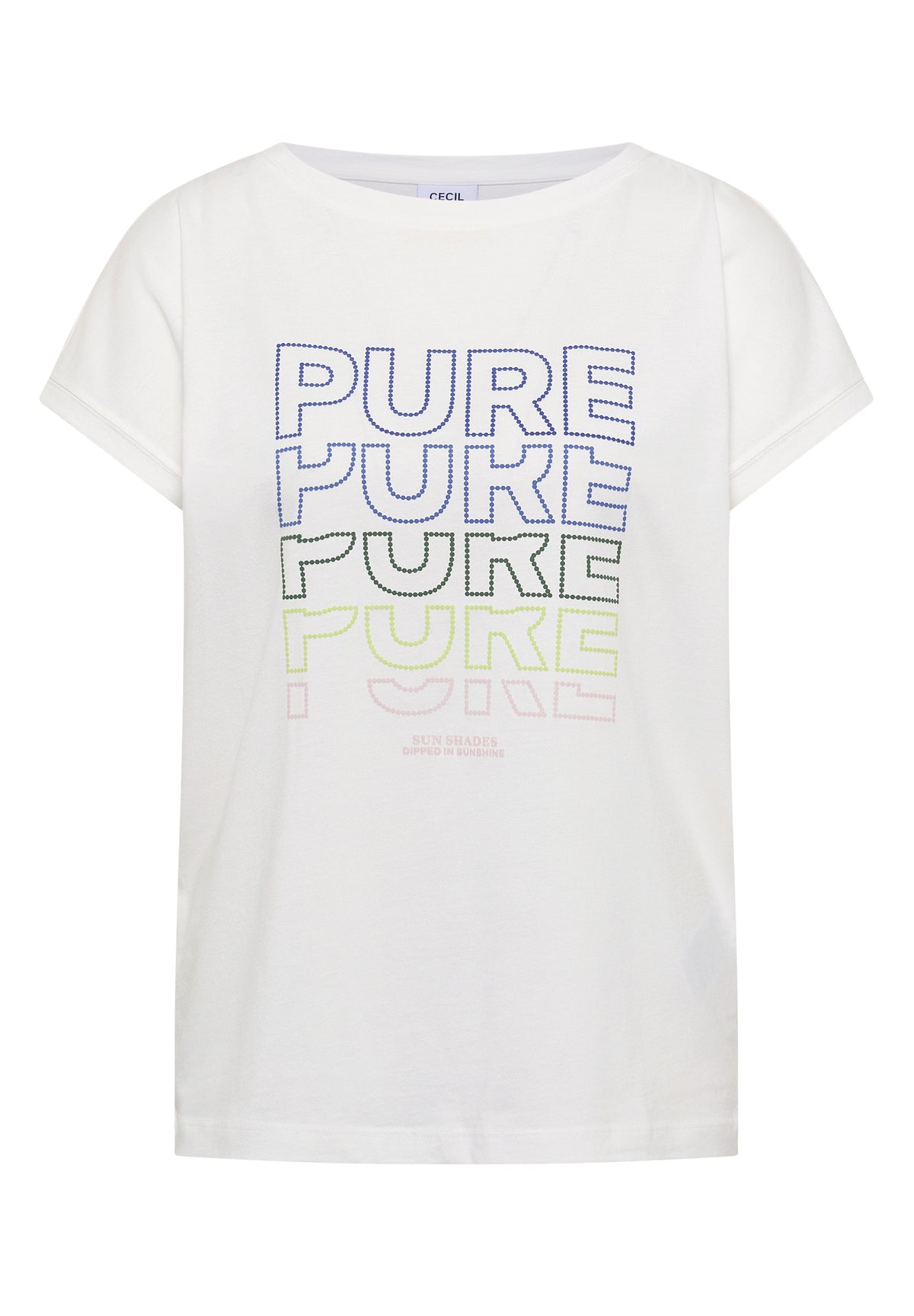 T-Shirt mit Boat Neck und Frontprint