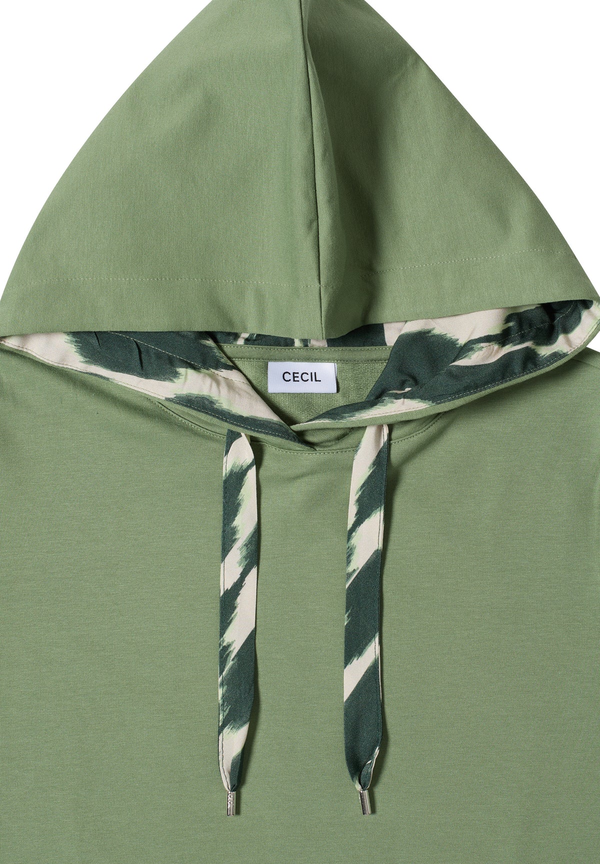 3/4-Arm Shirt mit Kapuze und Printdetails