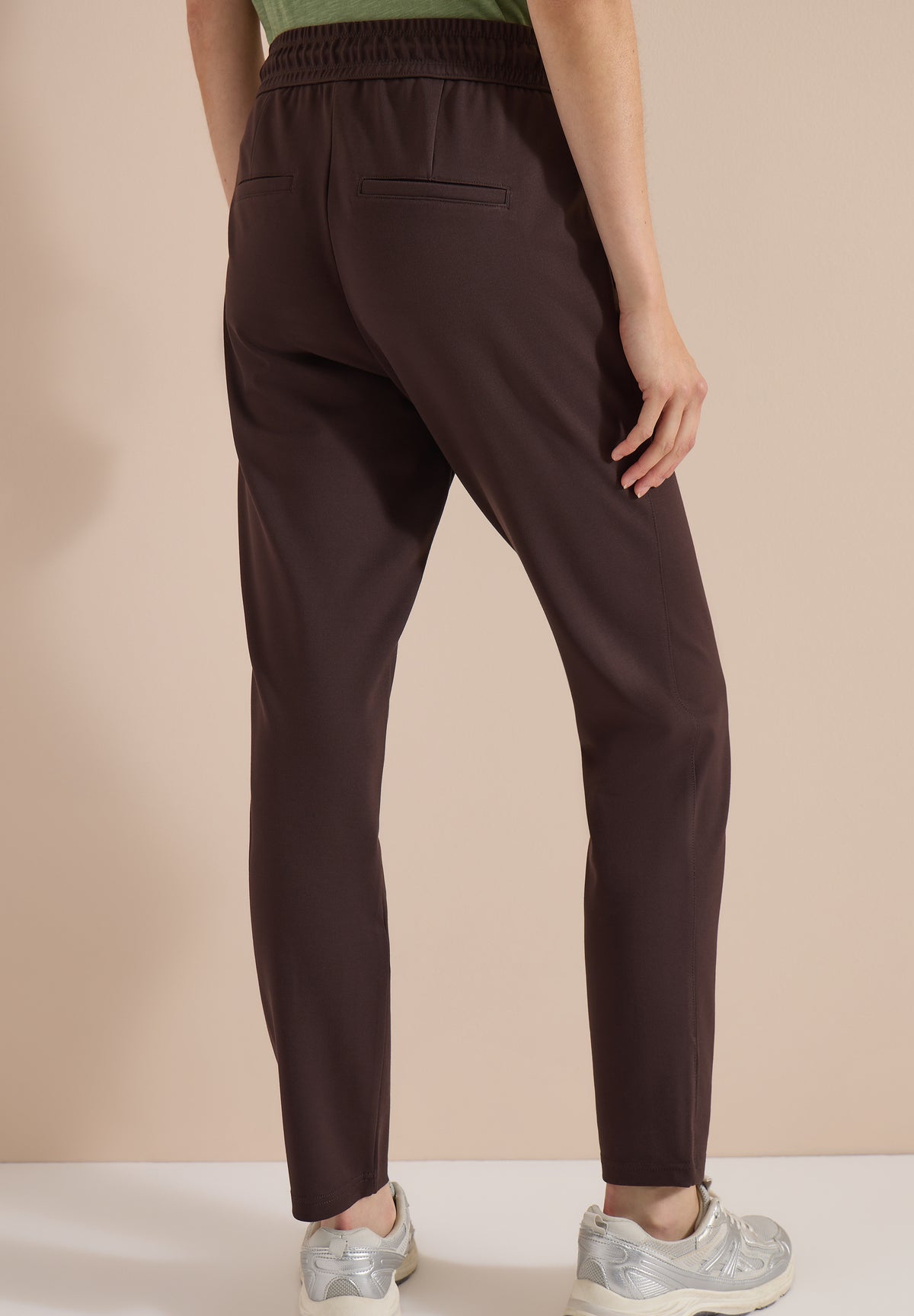 Mid Waist Slim Leg Hose im Casual Fit