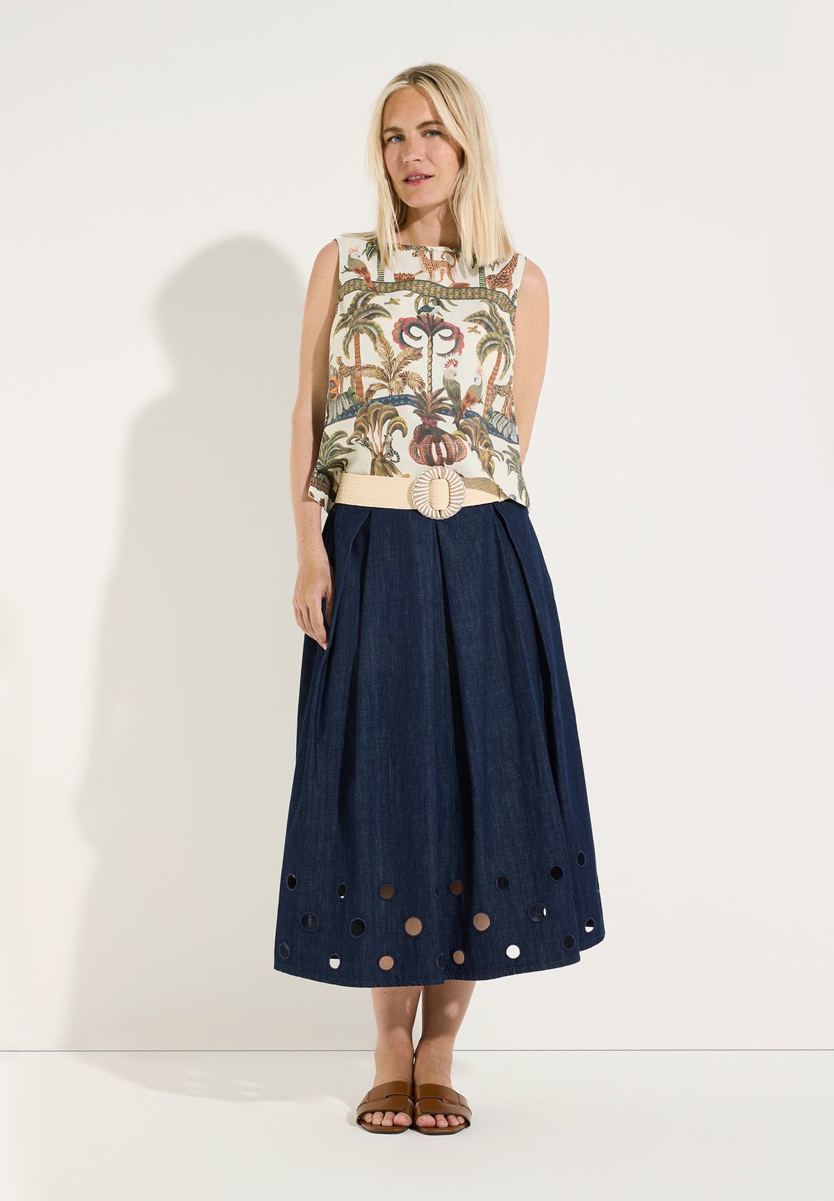 Blusen-Top mit Jungle-Print