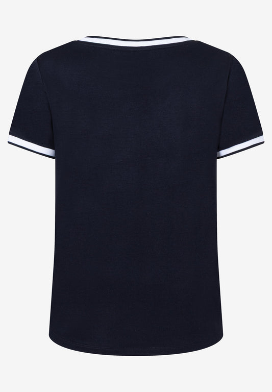 Blusenshirt mit Kontrastabschlüssen
