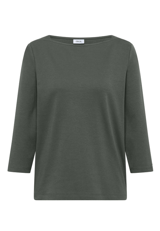 Basic Shirt mit U-Boot-Ausschnitt