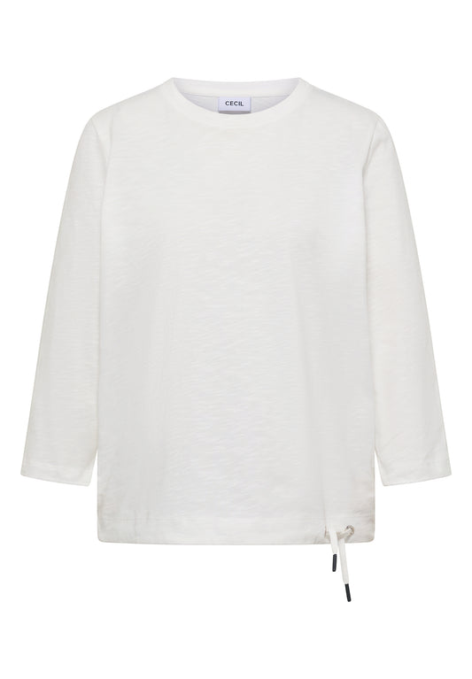 3/4-Arm Shirt mit Rundhals in Unifarbe