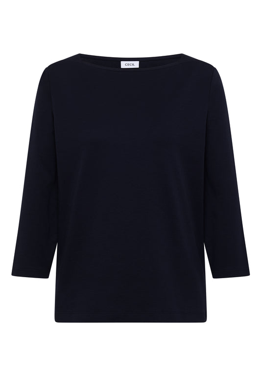 Basic Shirt mit U-Boot-Ausschnitt