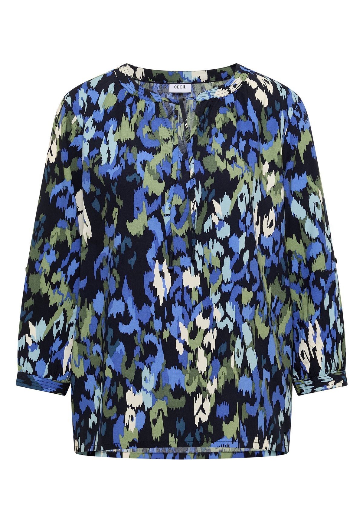 3/4-Arm Bluse mit Turn-Up und Print