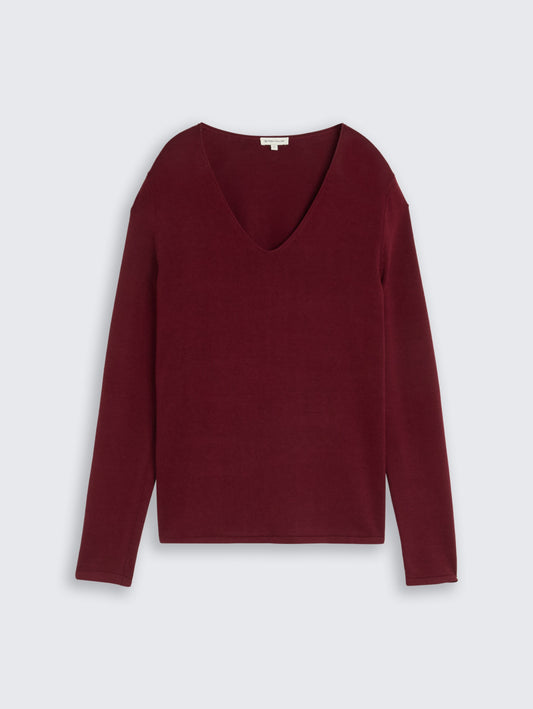 Strickpullover mit V-Ausschnitt