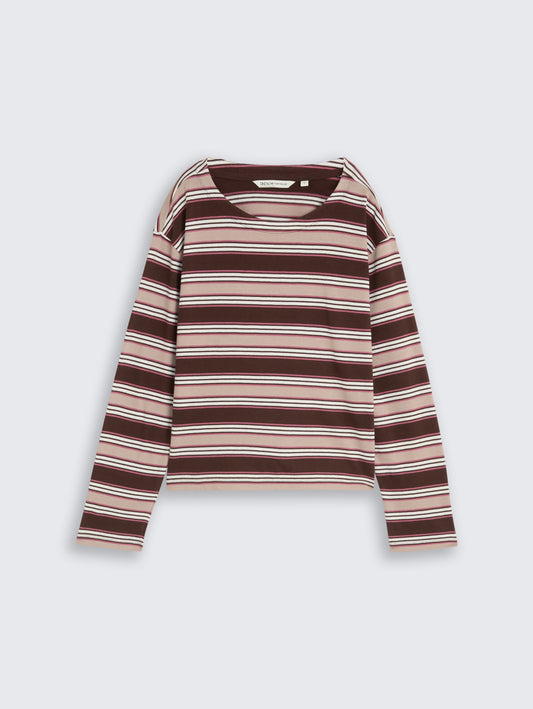 Boxy Fit Langarmshirt mit Streifen
