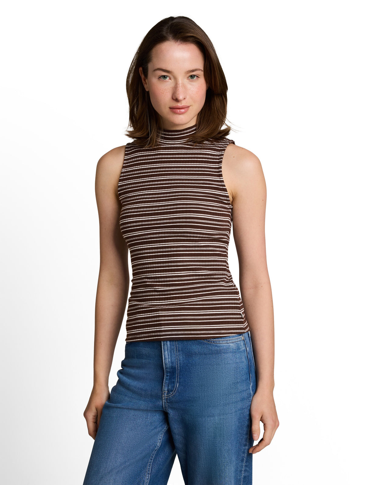 Slim Fit Top mit Stehkragen
