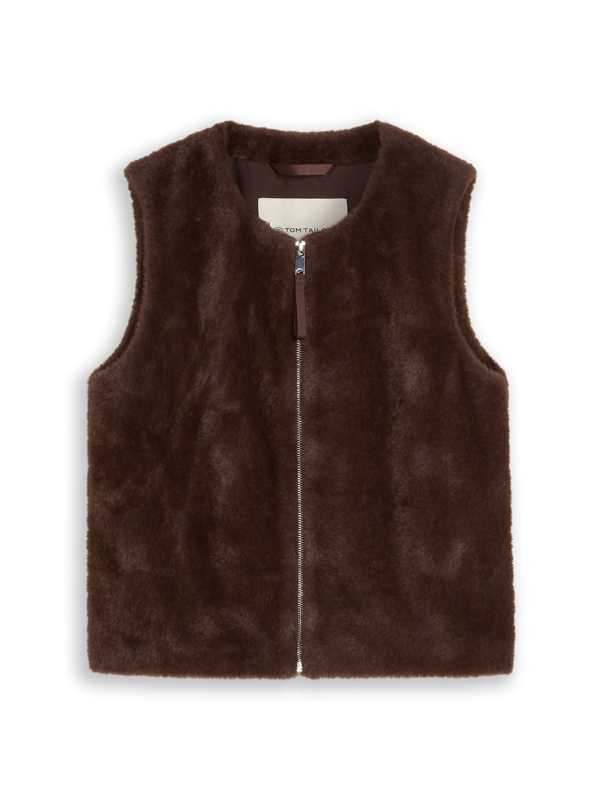 Fake-Fur Weste mit Taschen