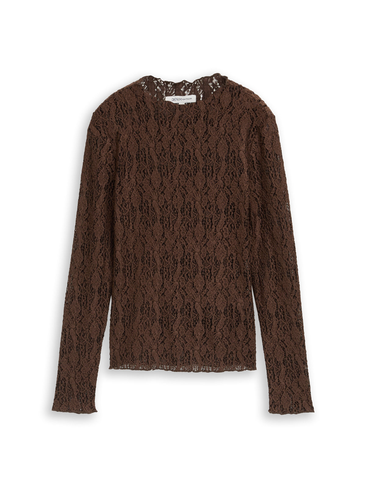 Slim Fit Langarmshirt aus Spitze