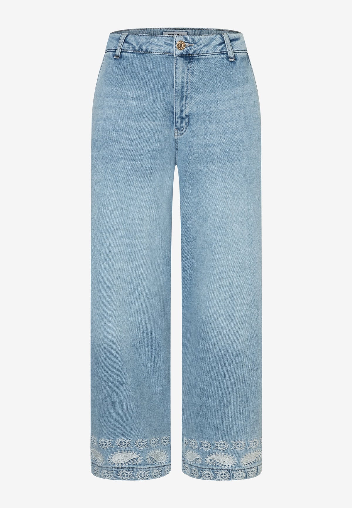 Jeans mit Stickerei am Saum