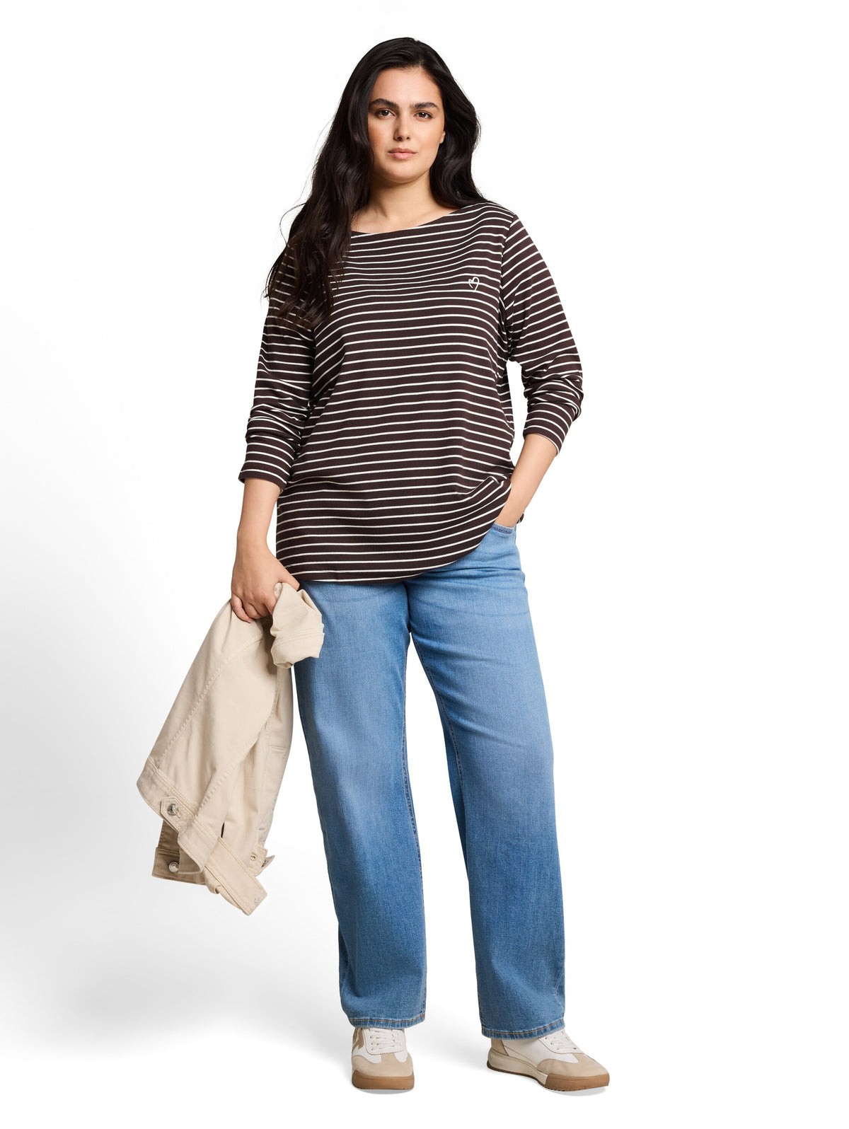 Plus Size - Langarmshirt mit Streifenmuster
