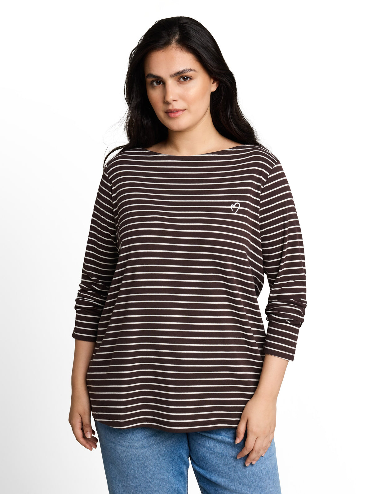 Plus Size - Langarmshirt mit Streifenmuster