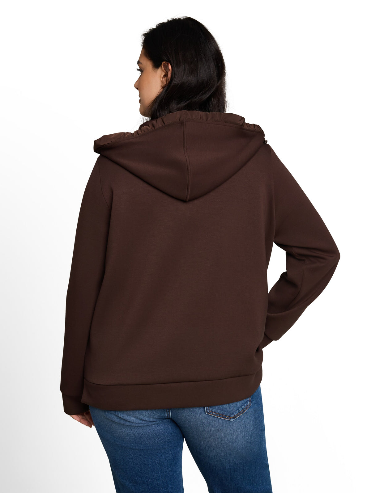 Plus Size - Hoodie Sweatjacke aus Scuba