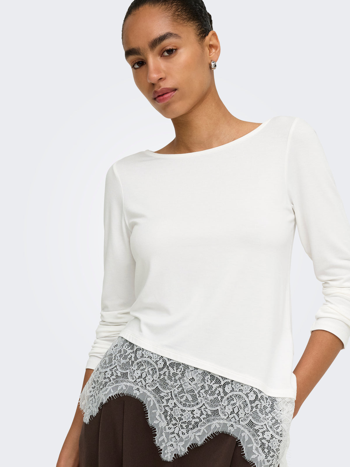 ONLLAILA L/S LACE MIX TOP JRS NOOS