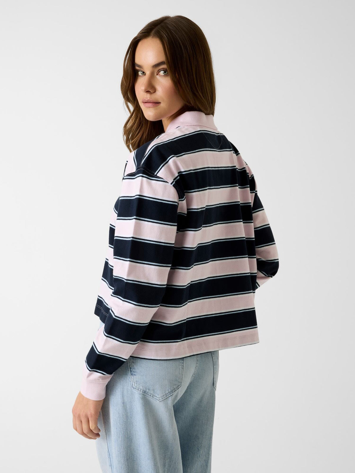GJ OS CROP POLO SHIRT
