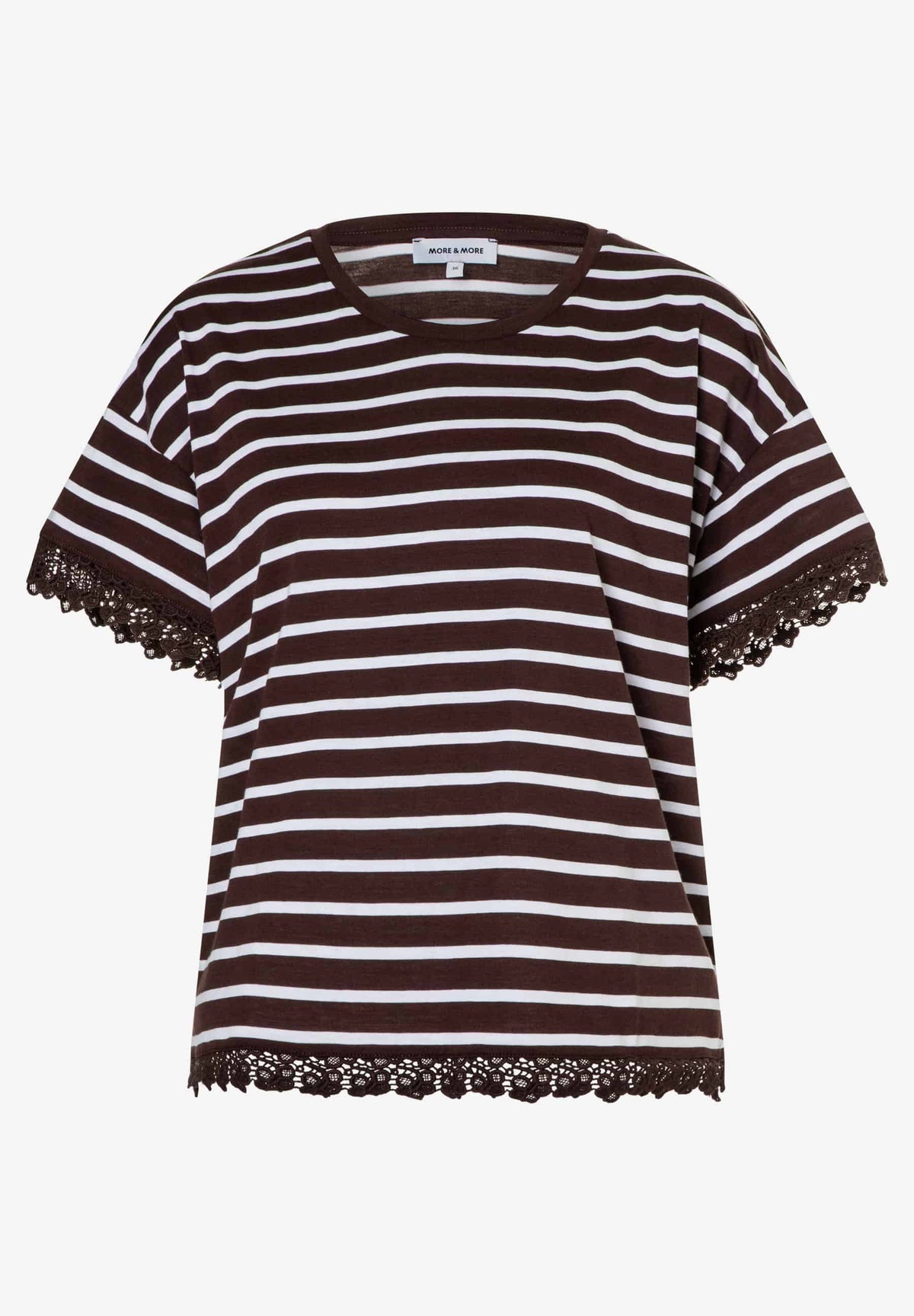 Streifenshirt mit Spitzenkante