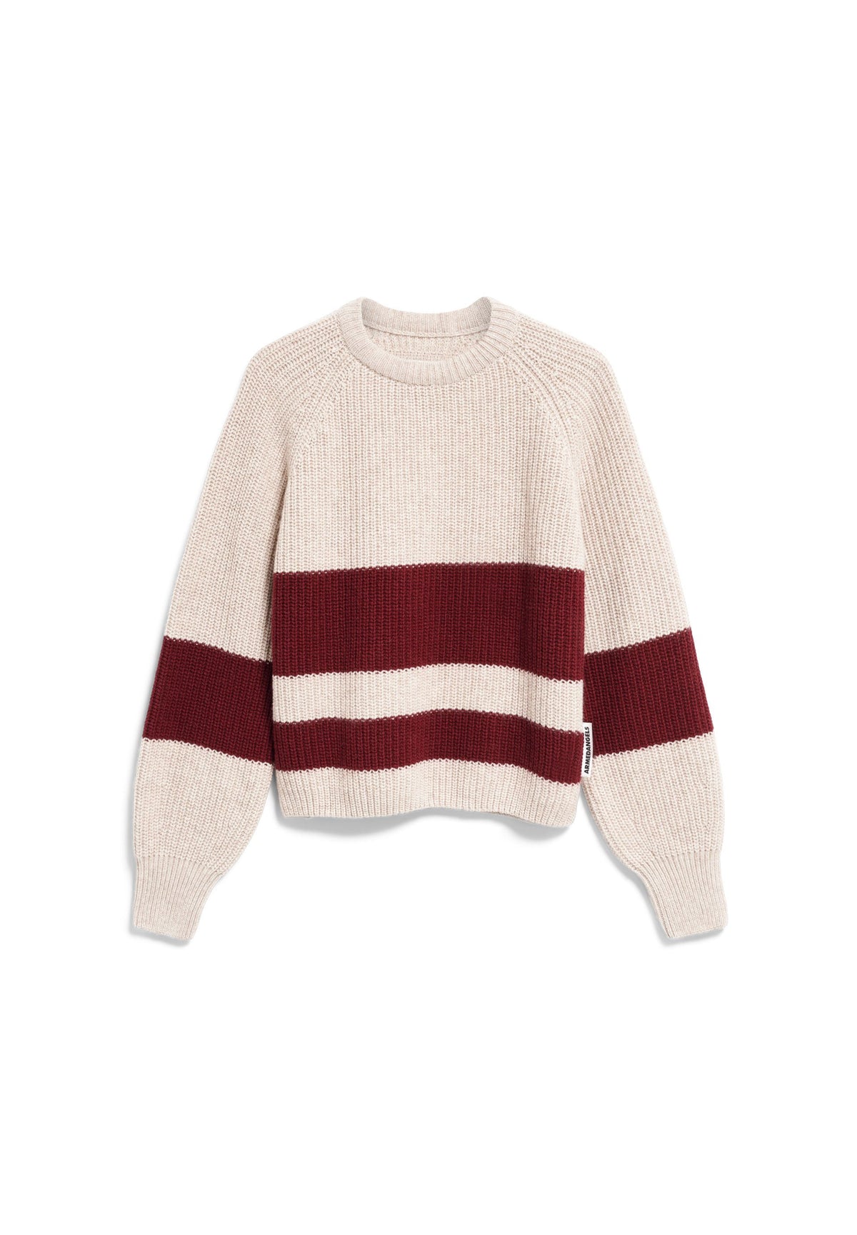 RIB STRIPED KNIT SWEATER