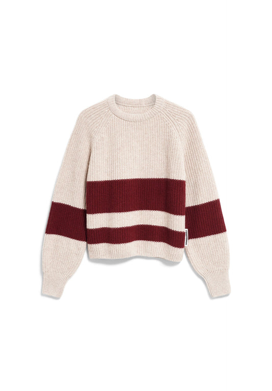 RIB STRIPED KNIT SWEATER