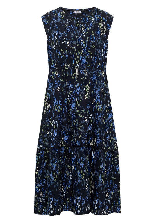 Midikleid mit Split Neck und Print