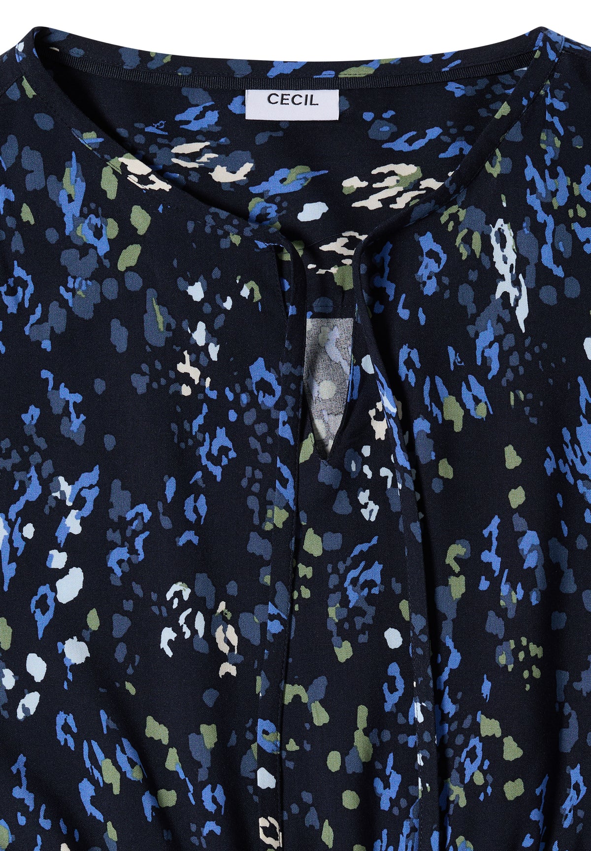 Midikleid mit Split Neck und Print
