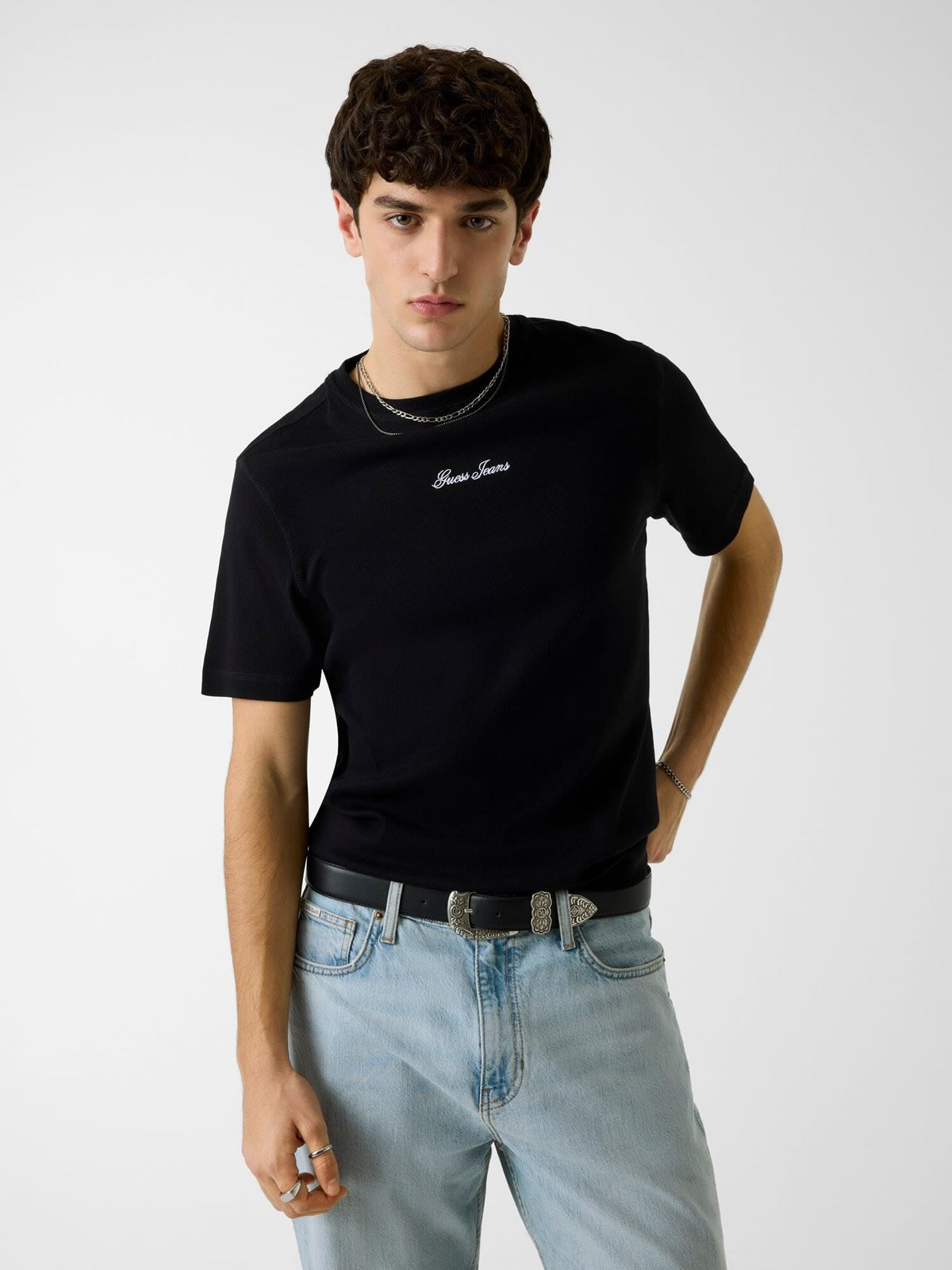 GJ SLIM FIT RIBBED T SHIRT