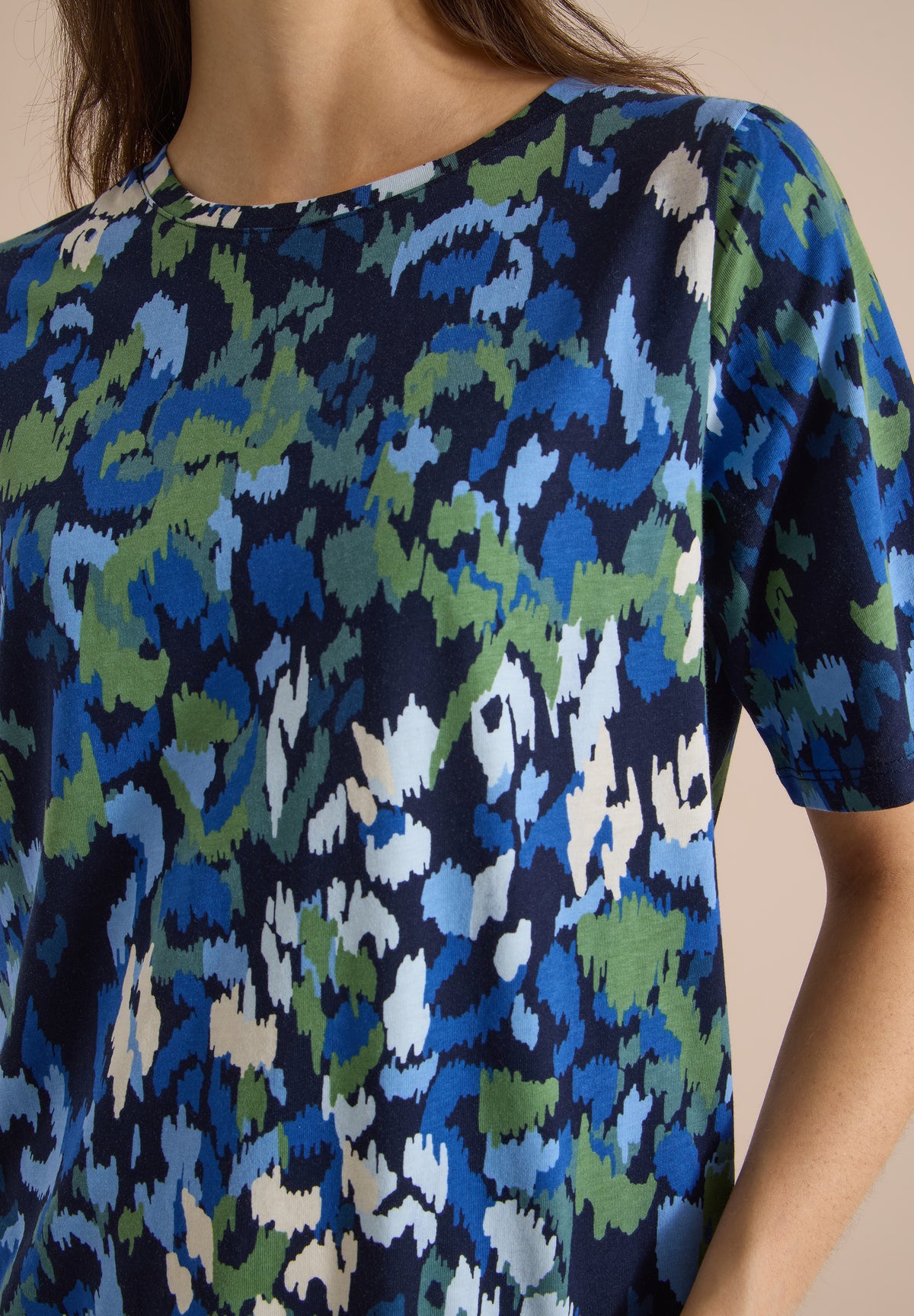 T-Shirt mit Boat Neck und Print