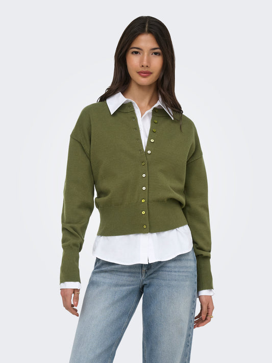 ONLMIO LS O-NECK BUTTON CARDIGA KNT NOOS