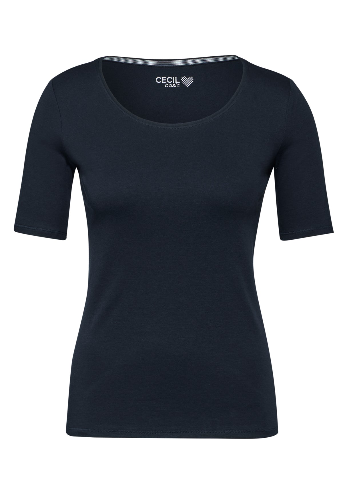 Basic T-Shirt mit Rundhals in Unifarbe
