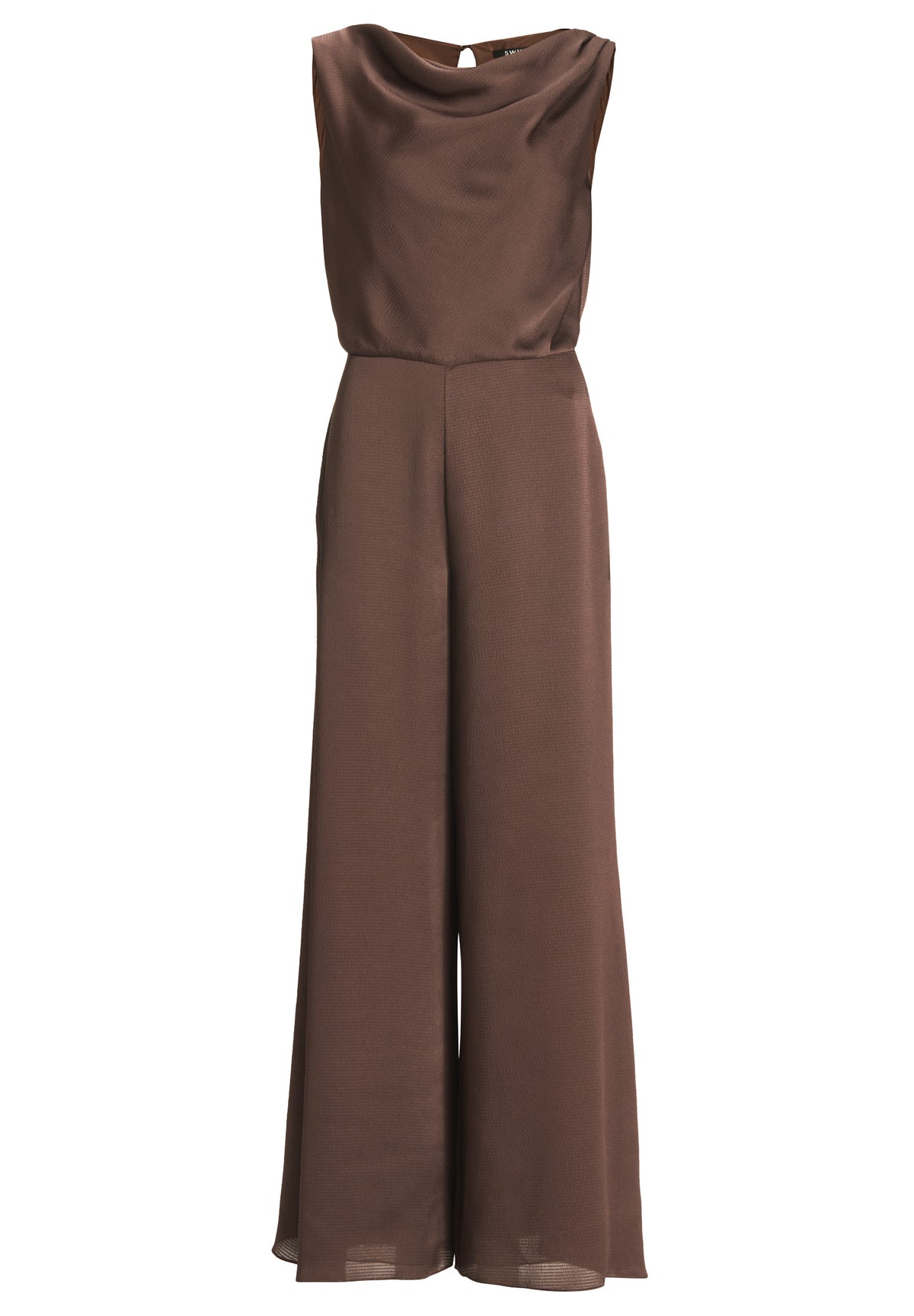 Jumpsuit aus Satin mit Wasserfallausschnitt