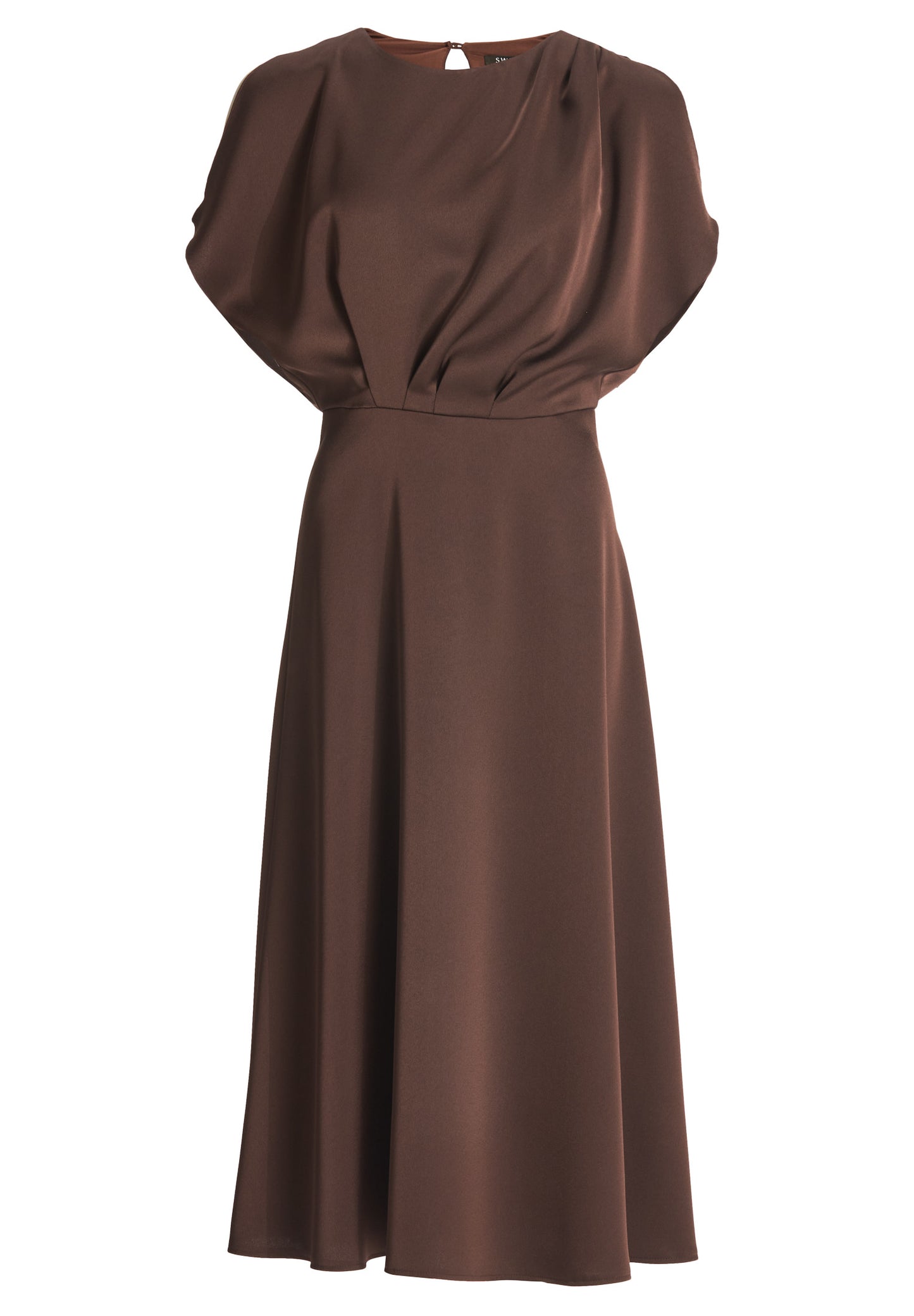 Cocktailkleid aus Satin mit geschlitzten Schulternähten