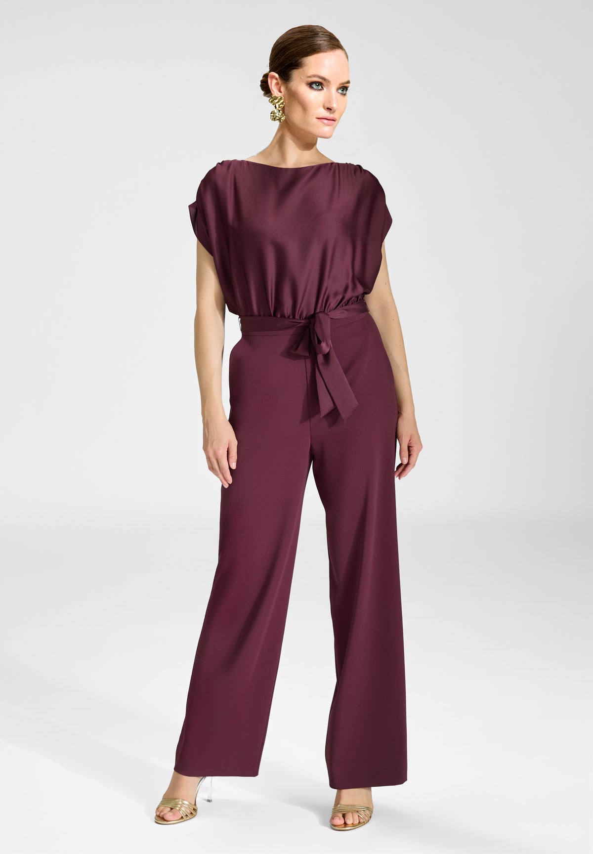 Jumpsuit aus Material-Mix