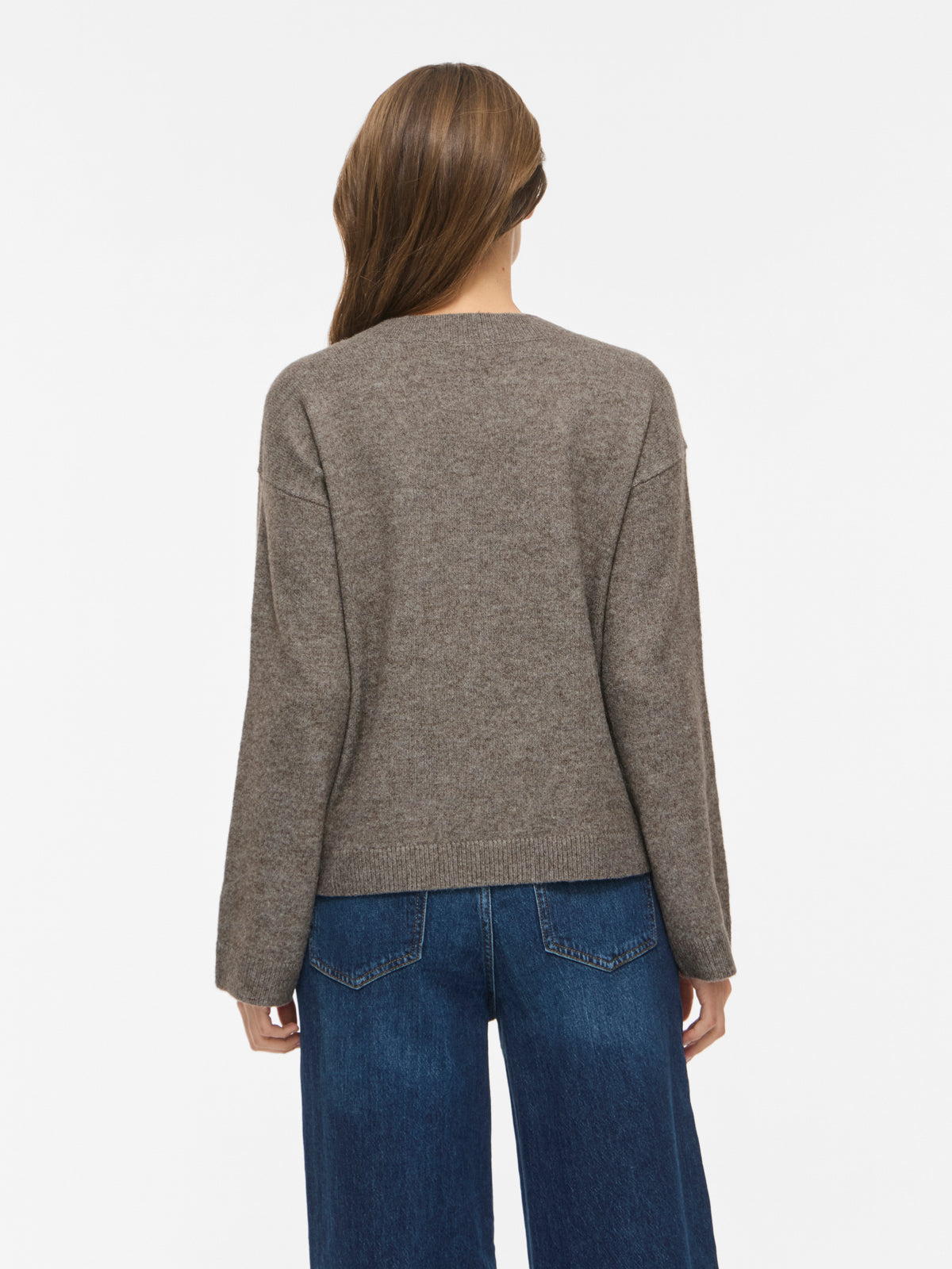 VILIGA L/S REV V-NECK KNIT TOP - NOOS
