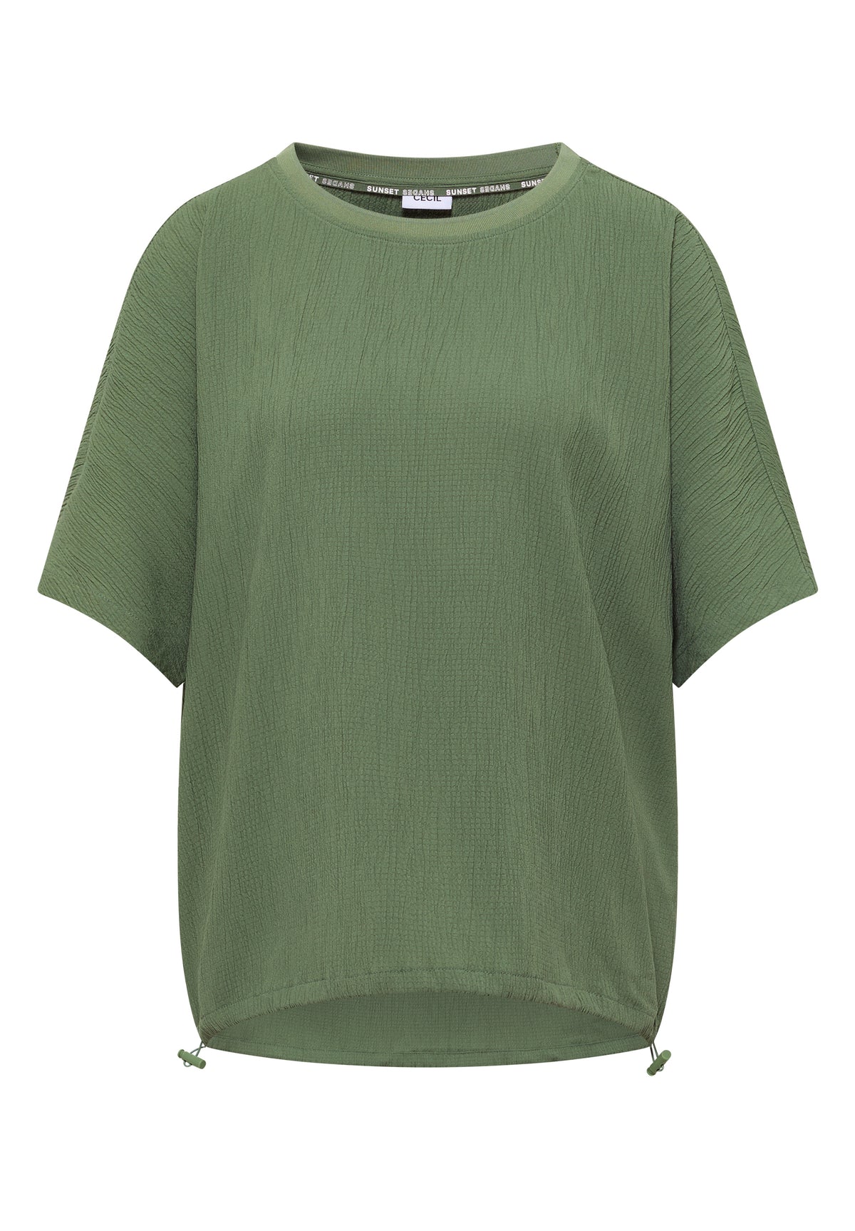Dropped Shoulder Blusenshirt in Unifarbe