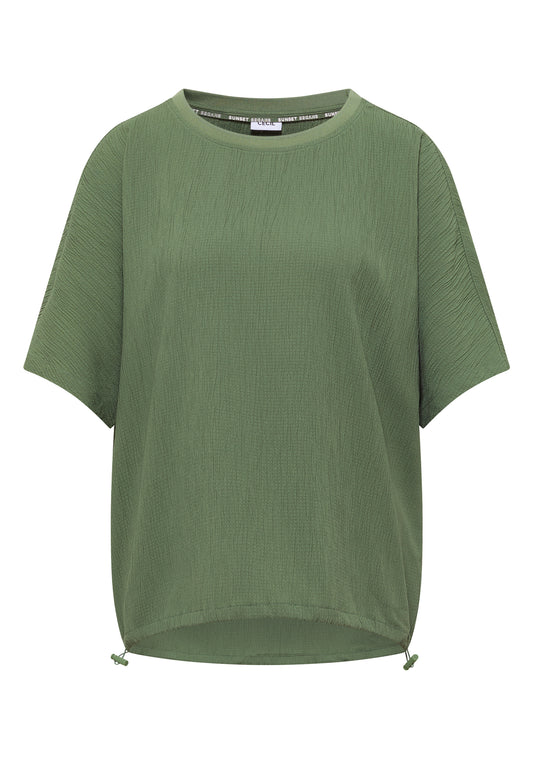 Dropped Shoulder Blusenshirt in Unifarbe