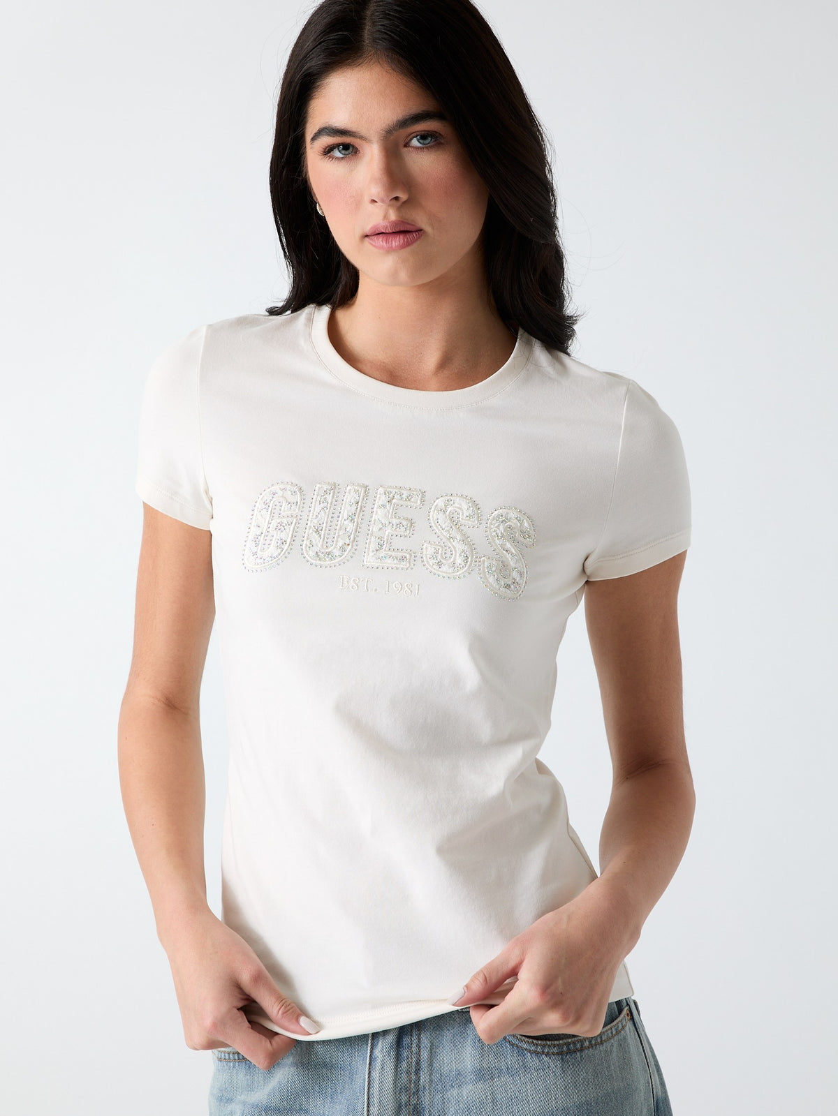 CN SS LOGO LACE TEE
