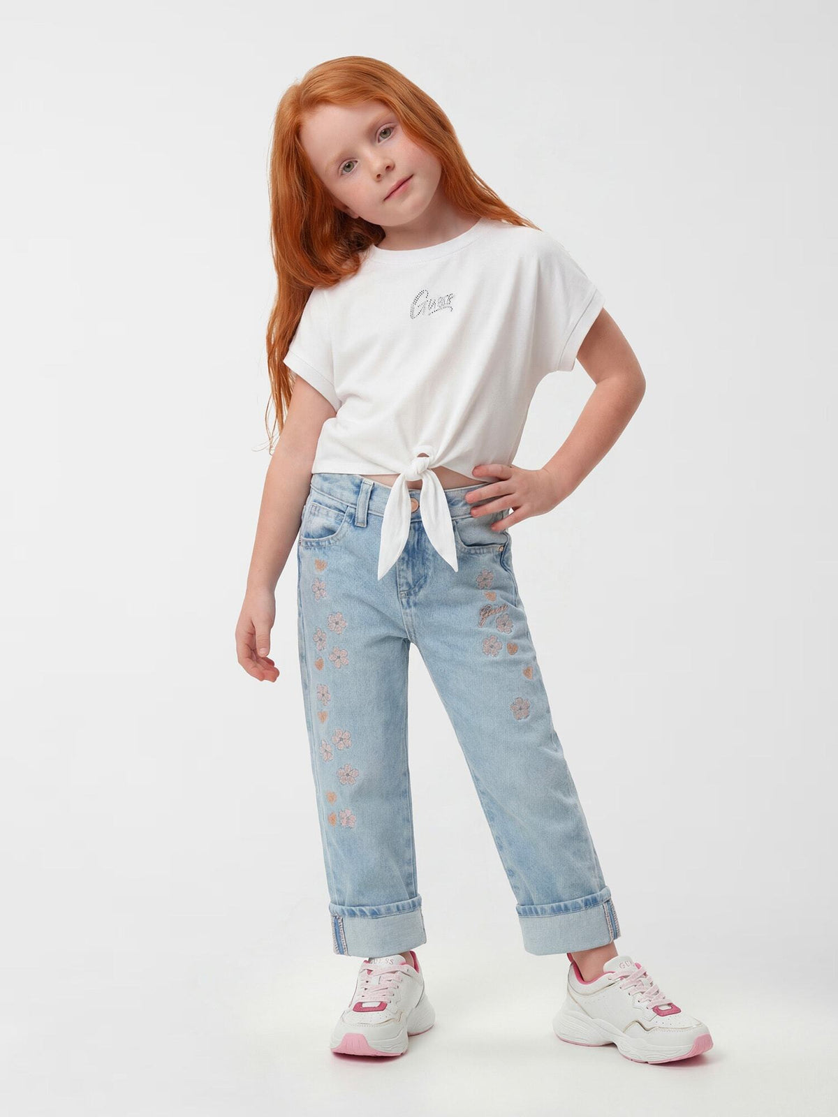 PALAZZO RGD DNM PANTS W/EMBROI