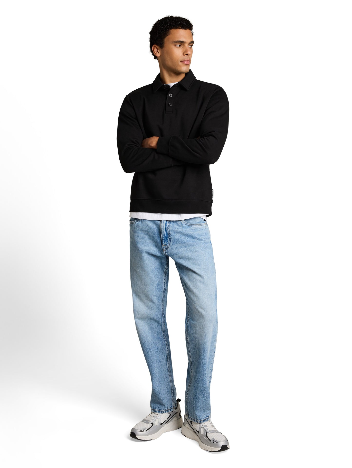 Sweatshirt mit Polokragen