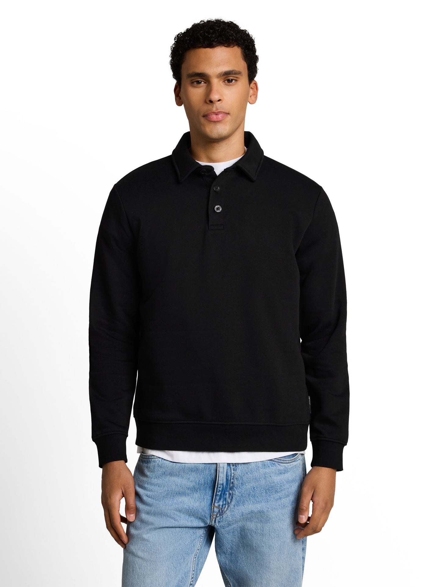 Sweatshirt mit Polokragen