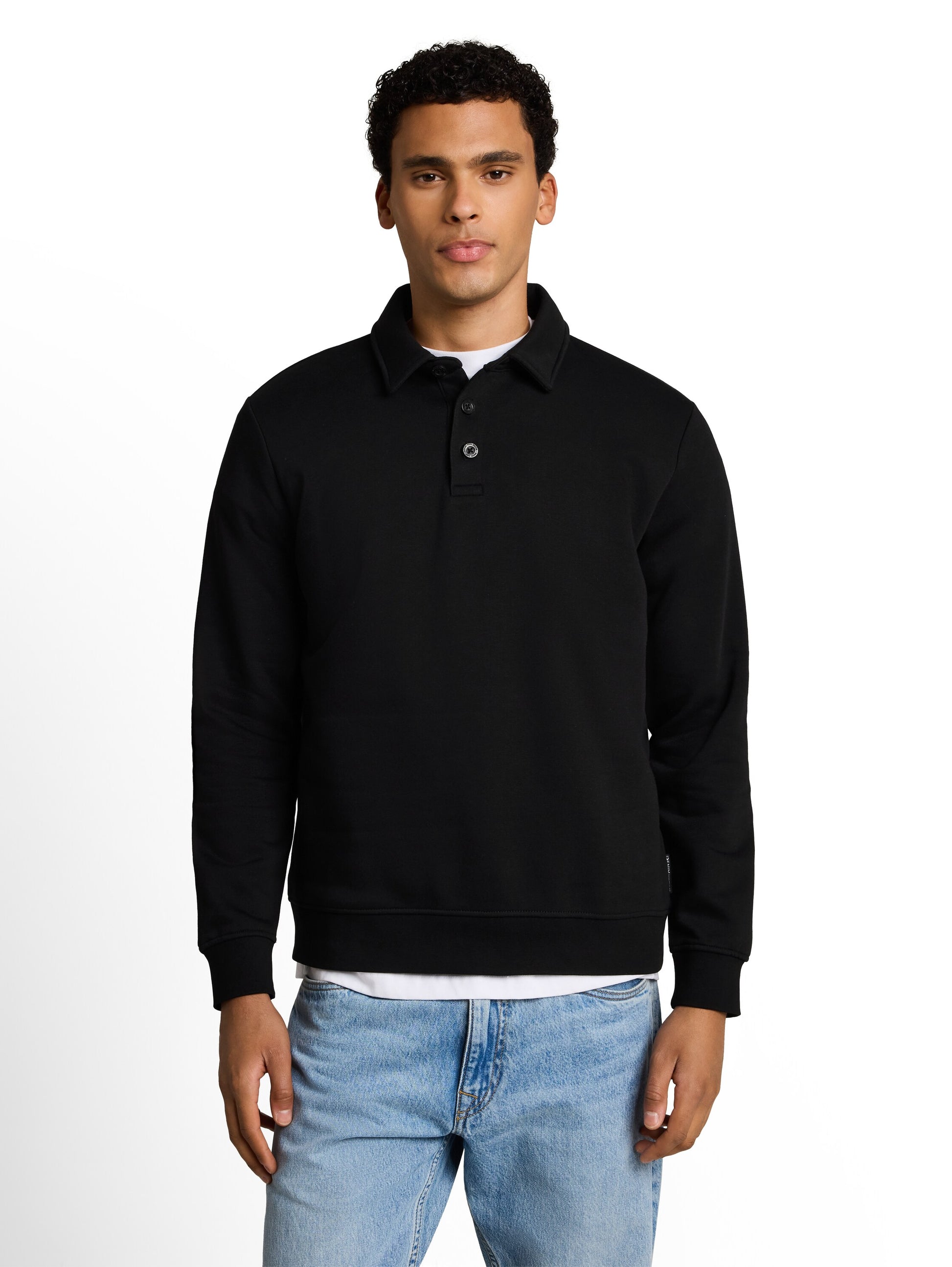 Sweatshirt mit Polokragen