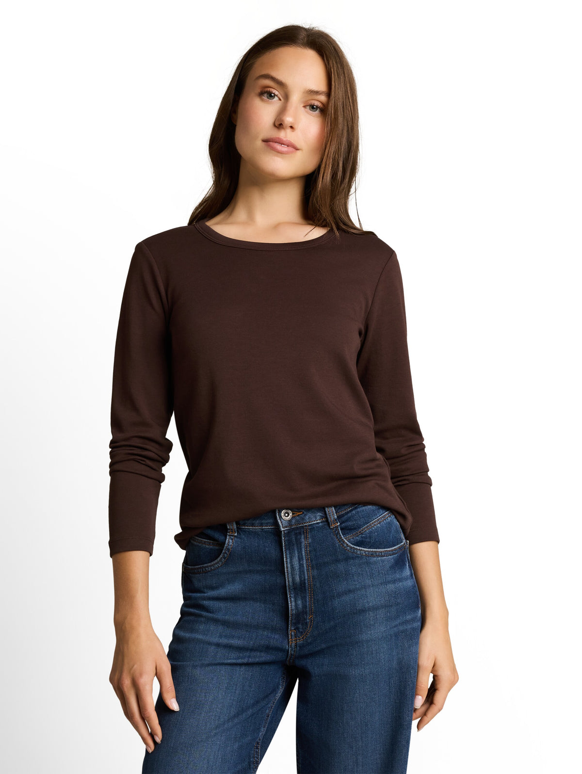 Basic Langarmshirt aus Baumwolle