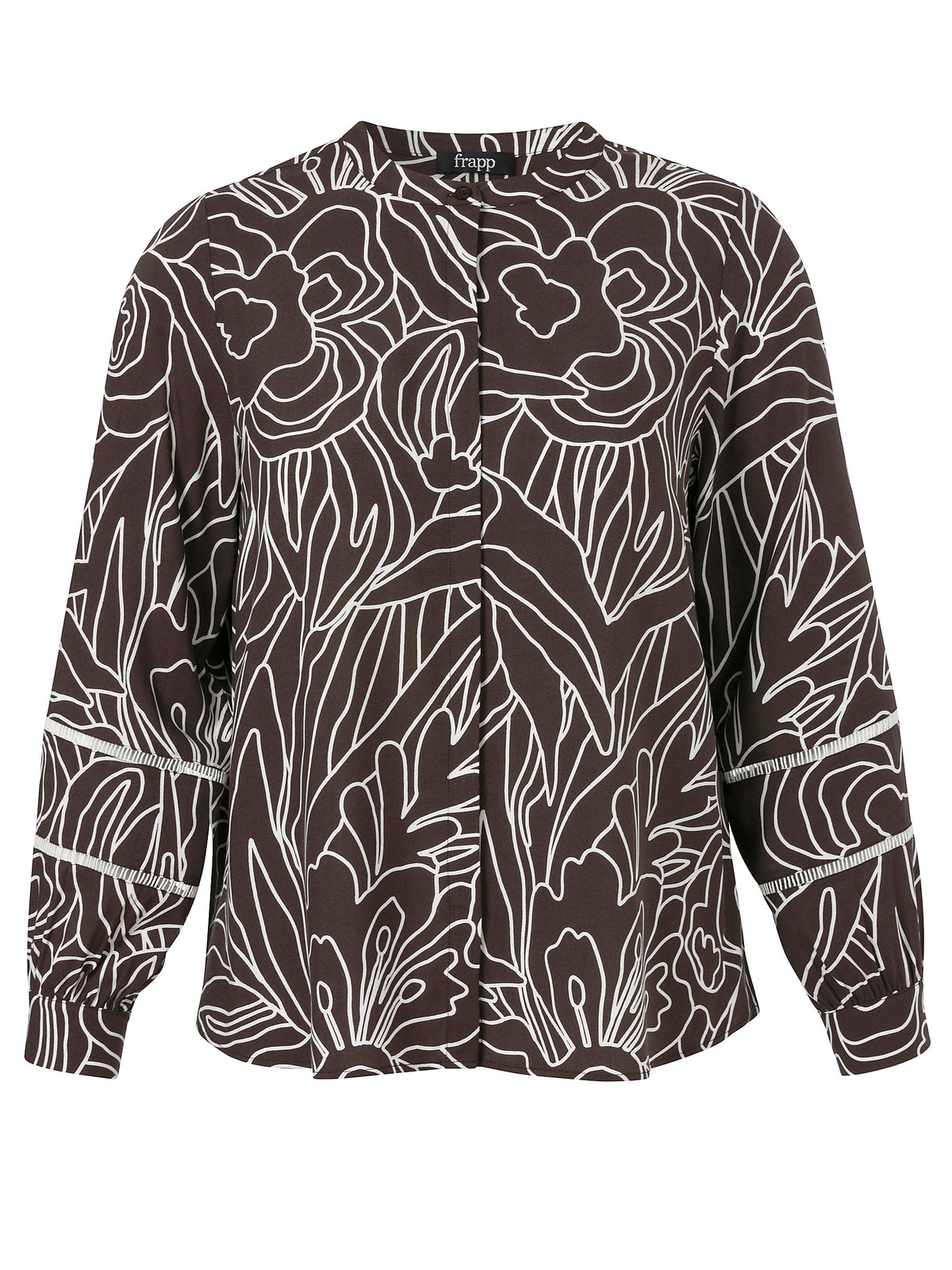 Bluse Stehkragen 1/1 Arm Druck