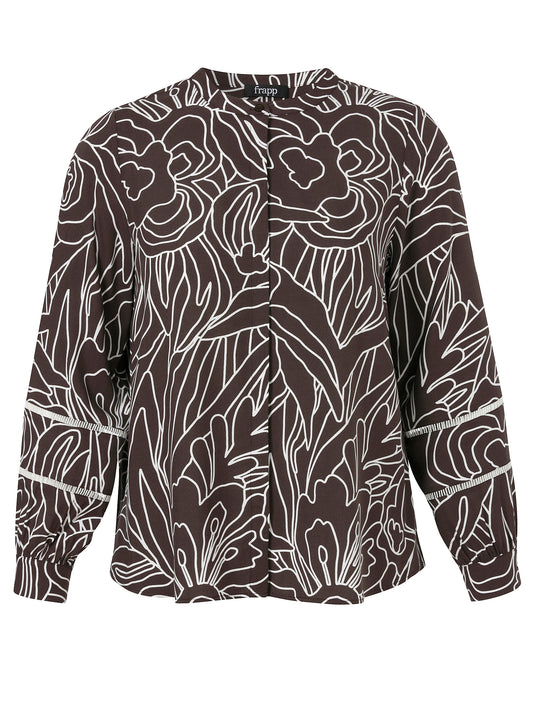 Bluse Stehkragen 1/1 Arm Druck