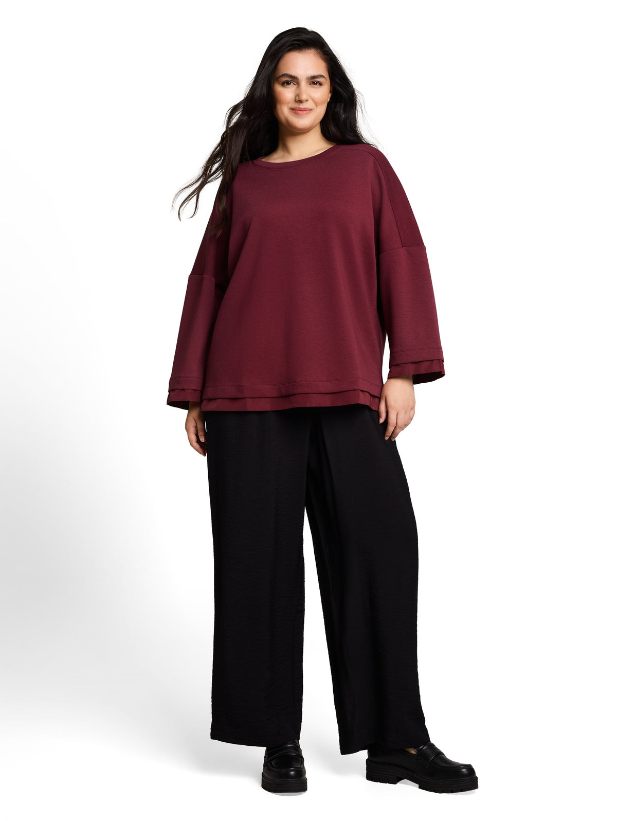 Plus Size - Loose Fit Sweatshirt mit 7/8-Arm