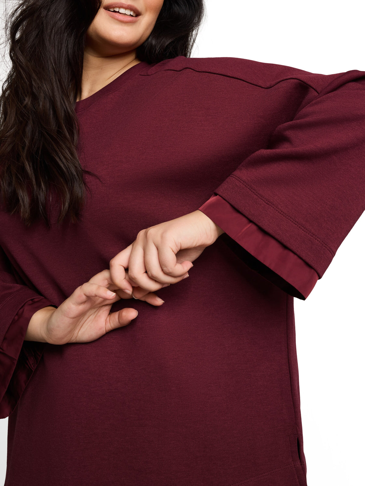 Plus Size - Loose Fit Sweatshirt mit 7/8-Arm