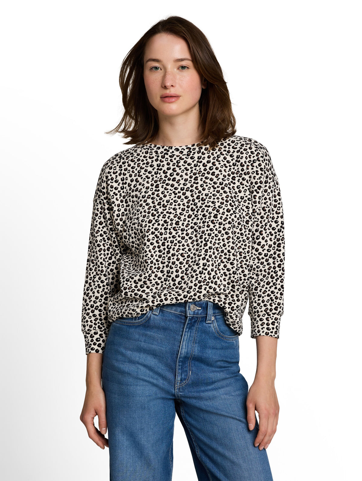 Loose Fit Sweatshirt mit Leo-Print
