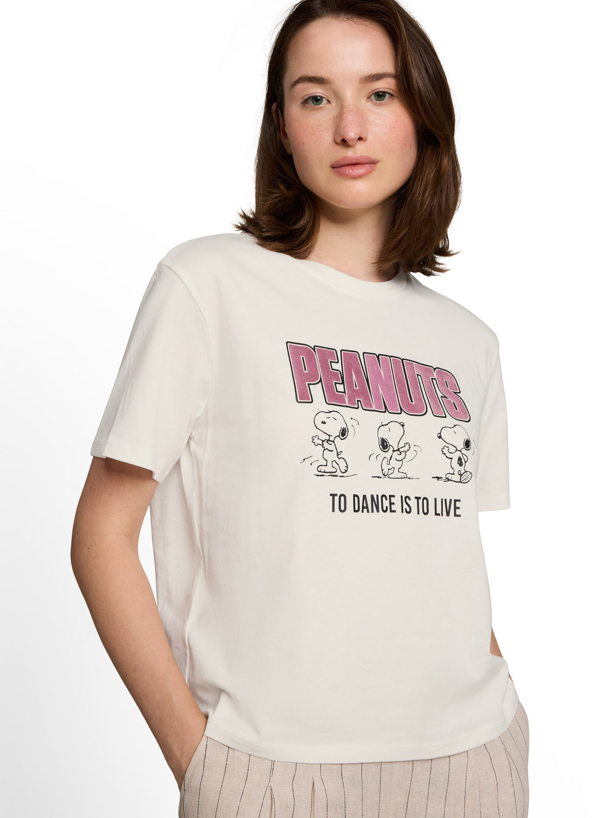 Boxy Fit T-Shirt mit Snoopy-Print