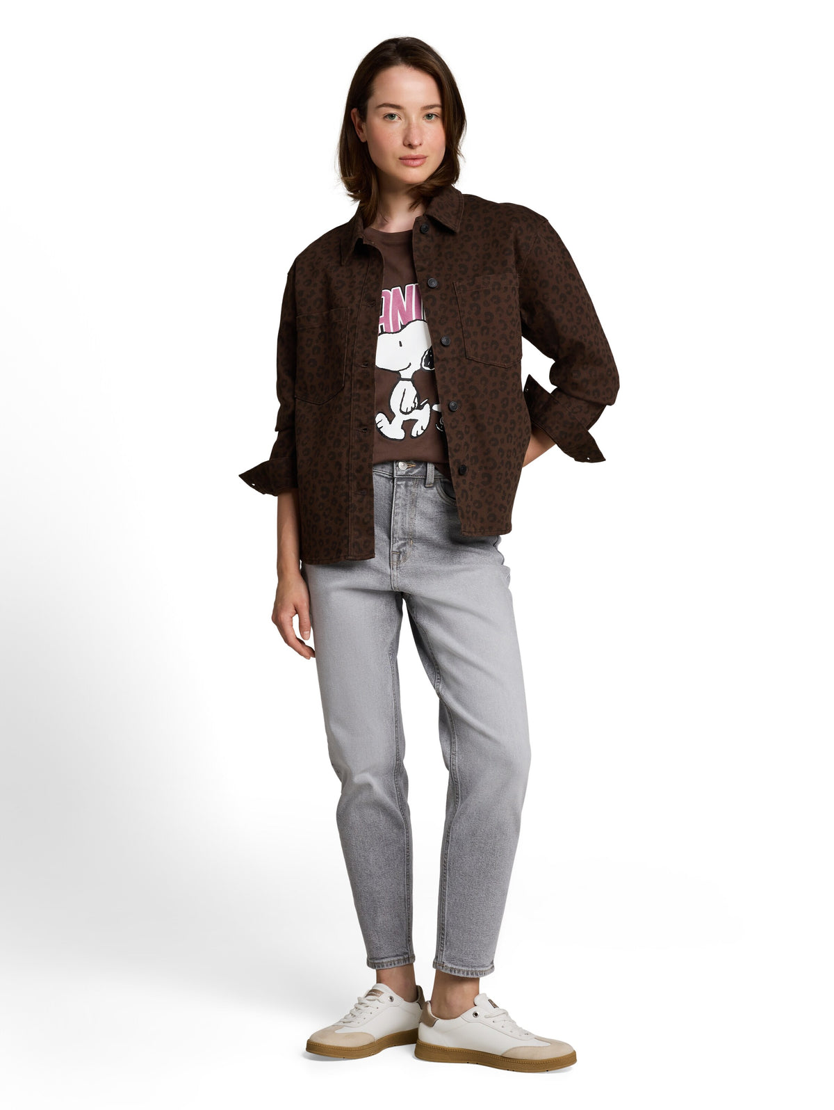 Boxy Fit T-Shirt mit Snoopy-Print