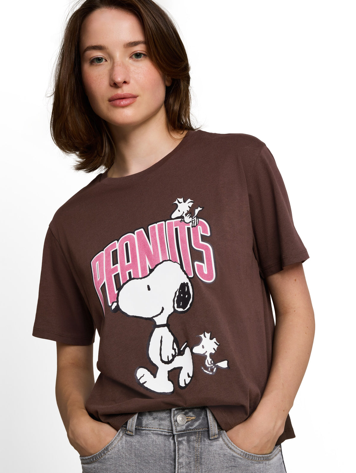 Boxy Fit T-Shirt mit Snoopy-Print