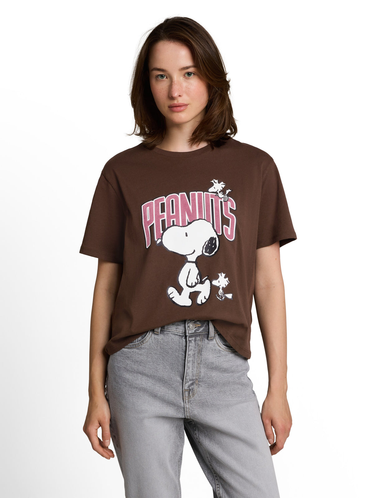 Boxy Fit T-Shirt mit Snoopy-Print